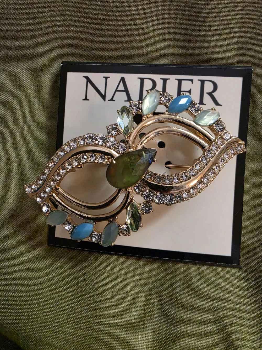 Napier Gold-Tone Masquerade Brooche.